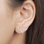 Open Heart Dia Earrings